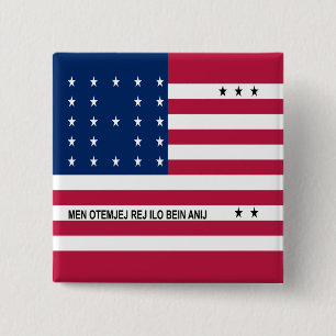 Badge Carré 5 Cm Bouton de drapeau de l'atoll de Bikini patriotique