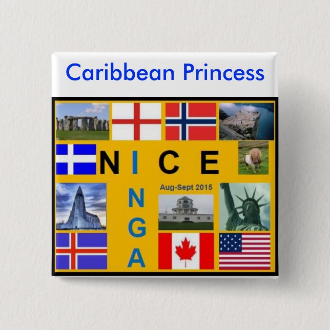 Badge Carré 5 Cm Bouton de drapeau de Shetland (Devant)