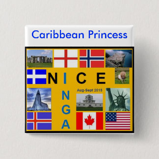 Badge Carré 5 Cm Bouton de drapeau de Shetland