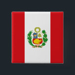 Badge Carré 5 Cm Bouton de drapeau d'état du Pérou<br><div class="desc">Bouton avec le drapeau d'état du Pérou. Bandera Estatal De Pérou de La d'escroquerie de Prendedor.</div>