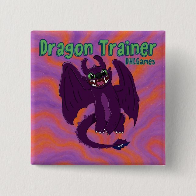 Badge Carré 5 Cm Bouton de dresseur de dragon (Devant)
