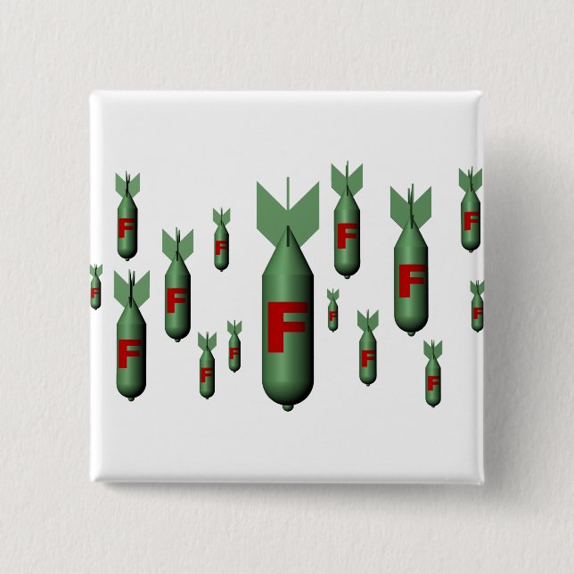 Badge Carré 5 Cm Bouton de F-Bombe (Devant)