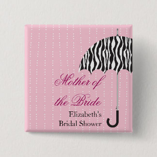 Badge Carré 5 Cm Bouton de Fête de la mariée de jour pluvieux