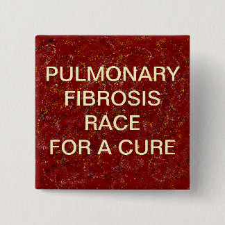BADGE CARRÉ 5 CM BOUTON DE FIBROSE PULMONAIRE