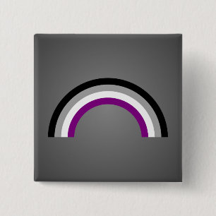 Badge Carré 5 Cm Bouton de fierté arc-en-ciel d'Asexuality