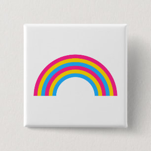 Badge Carré 5 Cm Bouton de fierté d'arc-en-ciel de Pansexuality