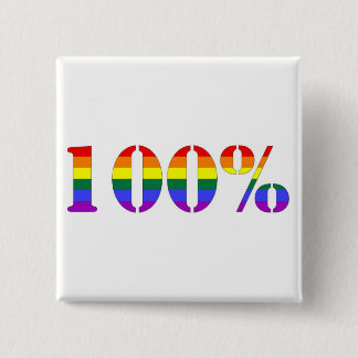 Badge Carré 5 Cm Bouton de fierté de GLBT de "cent pour cent"