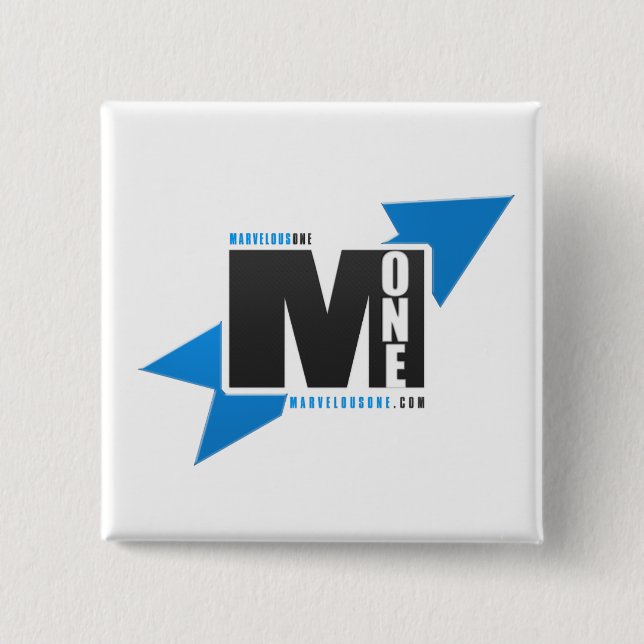Badge Carré 5 Cm bouton de flèche de MarvelousOne.com (Devant)