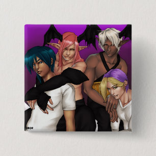 Badge Carré 5 Cm Bouton de fonte de Redthread (carré)