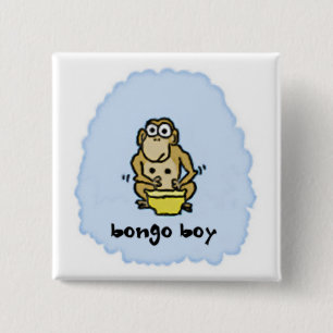 Badge Carré 5 Cm Bouton de garçon de bongo
