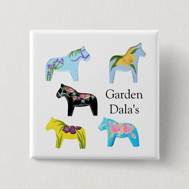 Badge Carré 5 Cm Bouton de Garden Dala (Devant)