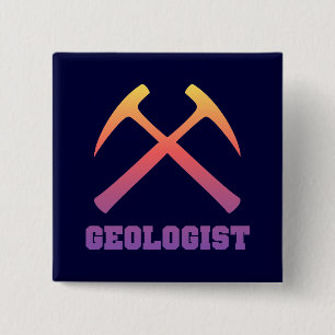 Badge Carré 5 Cm Bouton de géologue