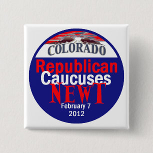 Badge Carré 5 Cm Bouton de Gingrich le Colorado