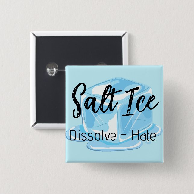 Badge Carré 5 Cm Bouton de glace salée (Devant & derrière)