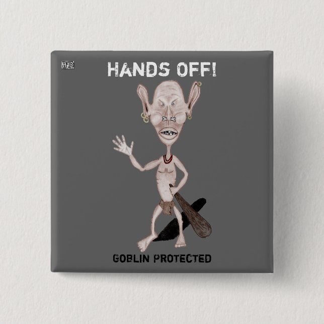 Badge Carré 5 Cm Bouton de gobelin en colère (Devant)