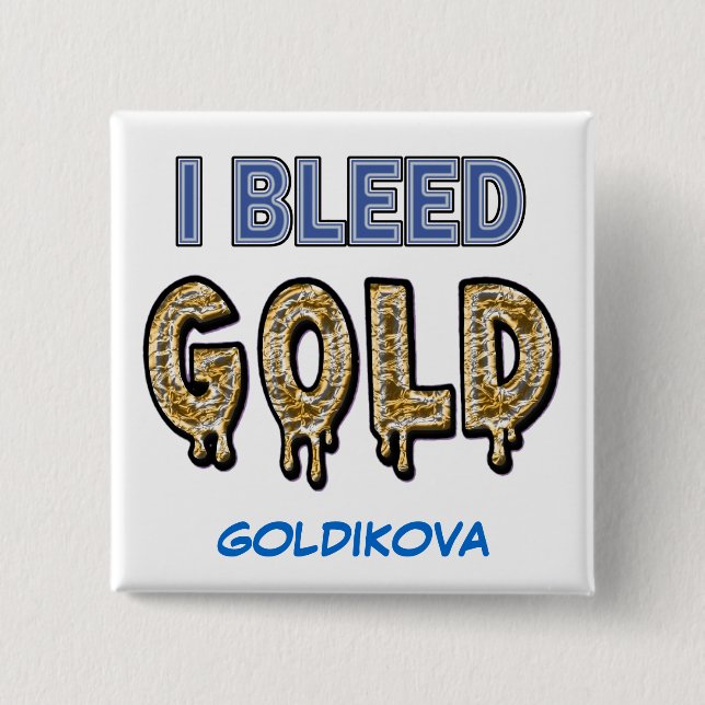 Badge Carré 5 Cm Bouton de GOLDIKOVA (Devant)