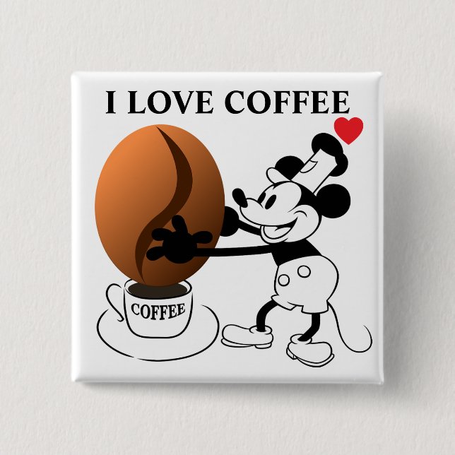 Badge Carré 5 Cm Bouton de grain de café (Devant)