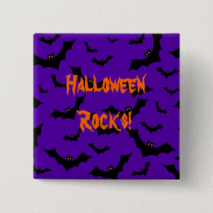 Badge Carré 5 Cm Bouton de Halloween - roches de Halloween de