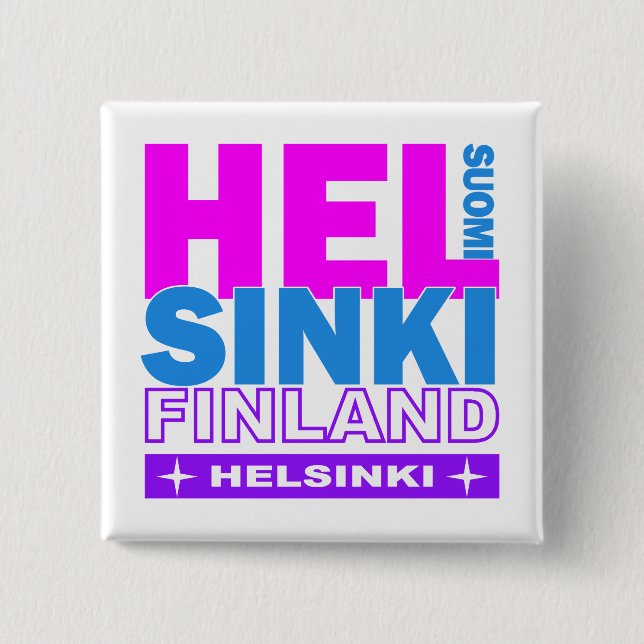 Badge Carré 5 Cm Bouton de Helsinki (Devant)