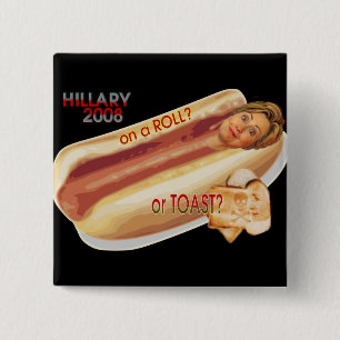 Badge Carré 5 Cm Bouton de Hillary 2008
