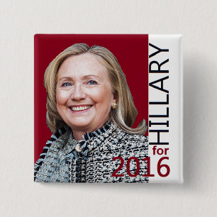 Badge Carré 5 Cm Bouton de Hillary 2016