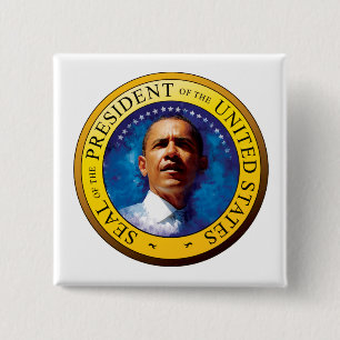 Badge Carré 5 Cm Bouton de joint du Président Barack Obama
