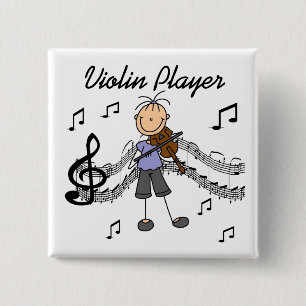 Badge Carré 5 Cm Bouton de joueur de violon