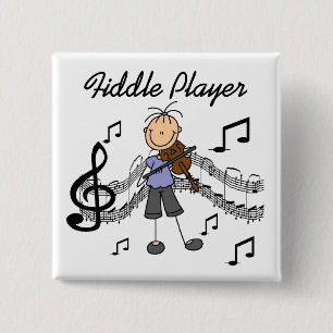 Badge Carré 5 Cm Bouton de joueur de violon
