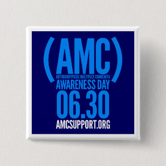 Badge Carré 5 Cm bouton de jour de conscience d'amc