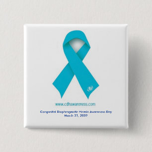 Badge Carré 5 Cm Bouton de jour de conscience de CDH