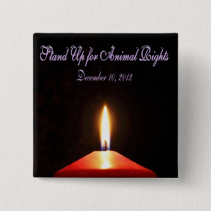 Badge Carré 5 Cm Bouton de jour de droits des animaux