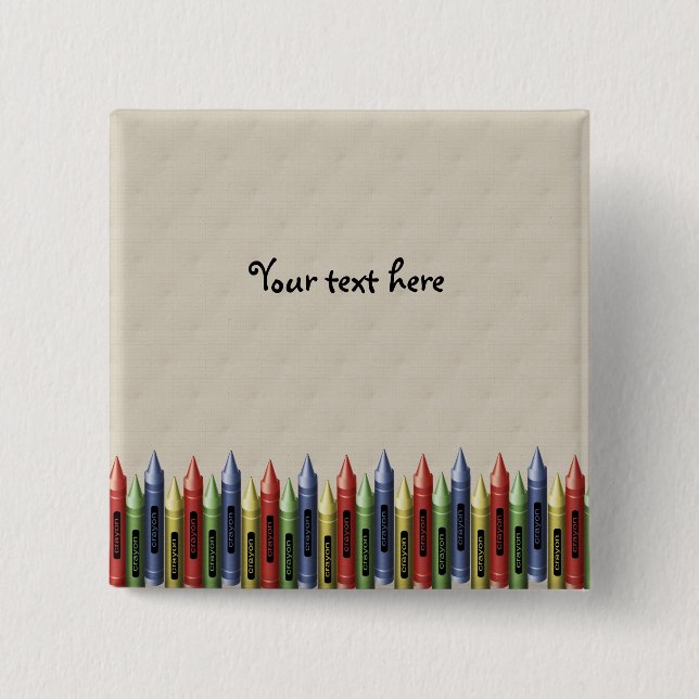 Badge Carré 5 Cm Bouton de jours d'école (Devant)