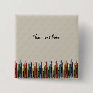 Badge Carré 5 Cm Bouton de jours d'école