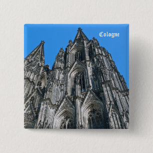 Badge Carré 5 Cm Bouton de la cathédrale de Cologne