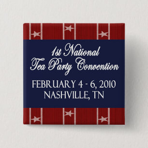 Badge Carré 5 Cm Bouton de la convention nationale du Tea Party