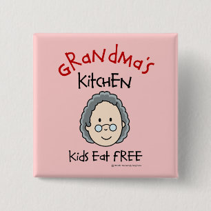 Badge Carré 5 Cm Bouton de la cuisine de la grand-maman