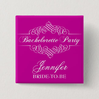 Badge Carré 5 Cm Bouton de la fête de bachelorette