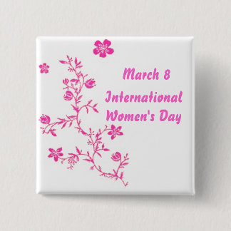Badge Carré 5 Cm Bouton de la Journée internationale de la femme