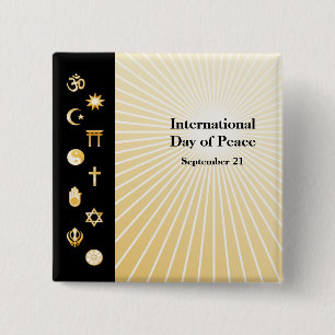 Badge Carré 5 Cm Bouton de la Journée internationale de la paix