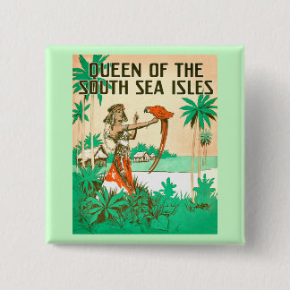 Badge Carré 5 Cm Bouton de la Reine de mer du sud