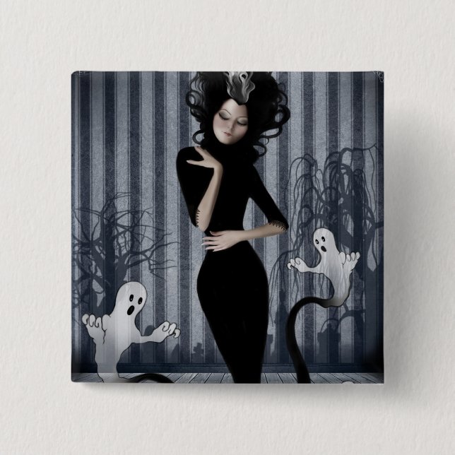 Badge Carré 5 Cm Bouton de la Reine de Seance (Devant)