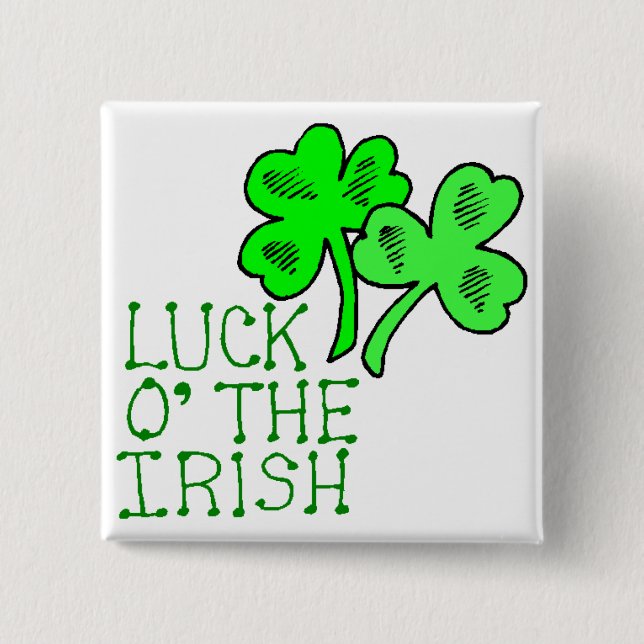 Badge Carré 5 Cm Bouton de la Saint Patrick (Devant)