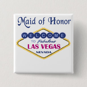 Badge Carré 5 Cm Bouton de la servante d'honneur de Las Vegas