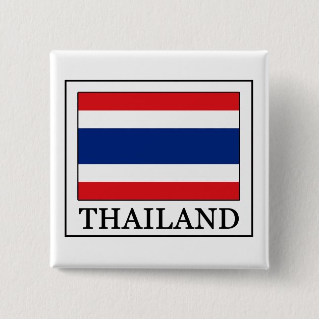 Badge Carré 5 Cm Bouton de la Thaïlande (Devant)