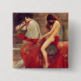 Badge Carré 5 Cm Bouton de Lady Godiva