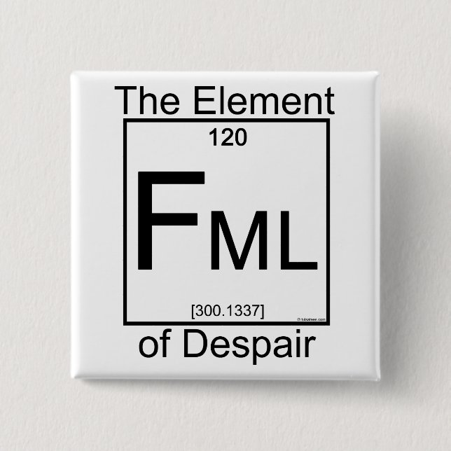 Badge Carré 5 Cm Bouton de l'élément FML (Devant)