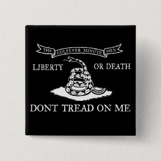 Badge Carré 5 Cm Bouton de "libertaire de vote" de Gadsden