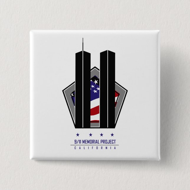 Badge Carré 5 Cm Bouton de logo (Devant)