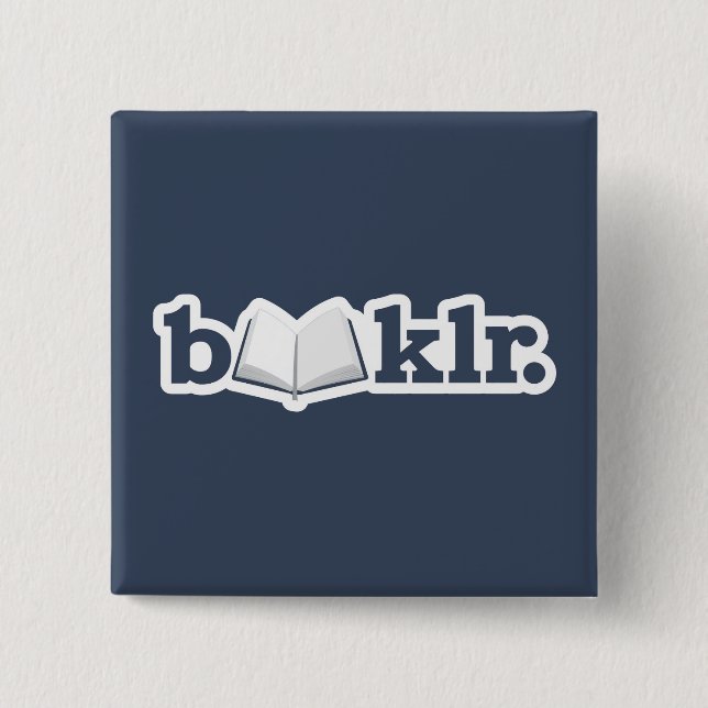 Badge Carré 5 Cm Bouton de logo de Booklr (Devant)