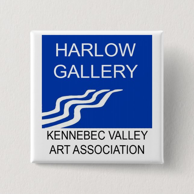 Badge Carré 5 Cm Bouton de logo de Harlow Gallery/KVAA (Devant)